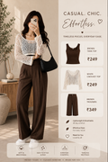 Fitted Top + High-Waisted Wide-Leg Pants