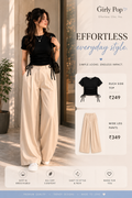 Fitted Top + High-Waisted Wide-Leg Pants
