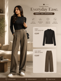 Fitted Top + High-Waisted Wide-Leg Pants