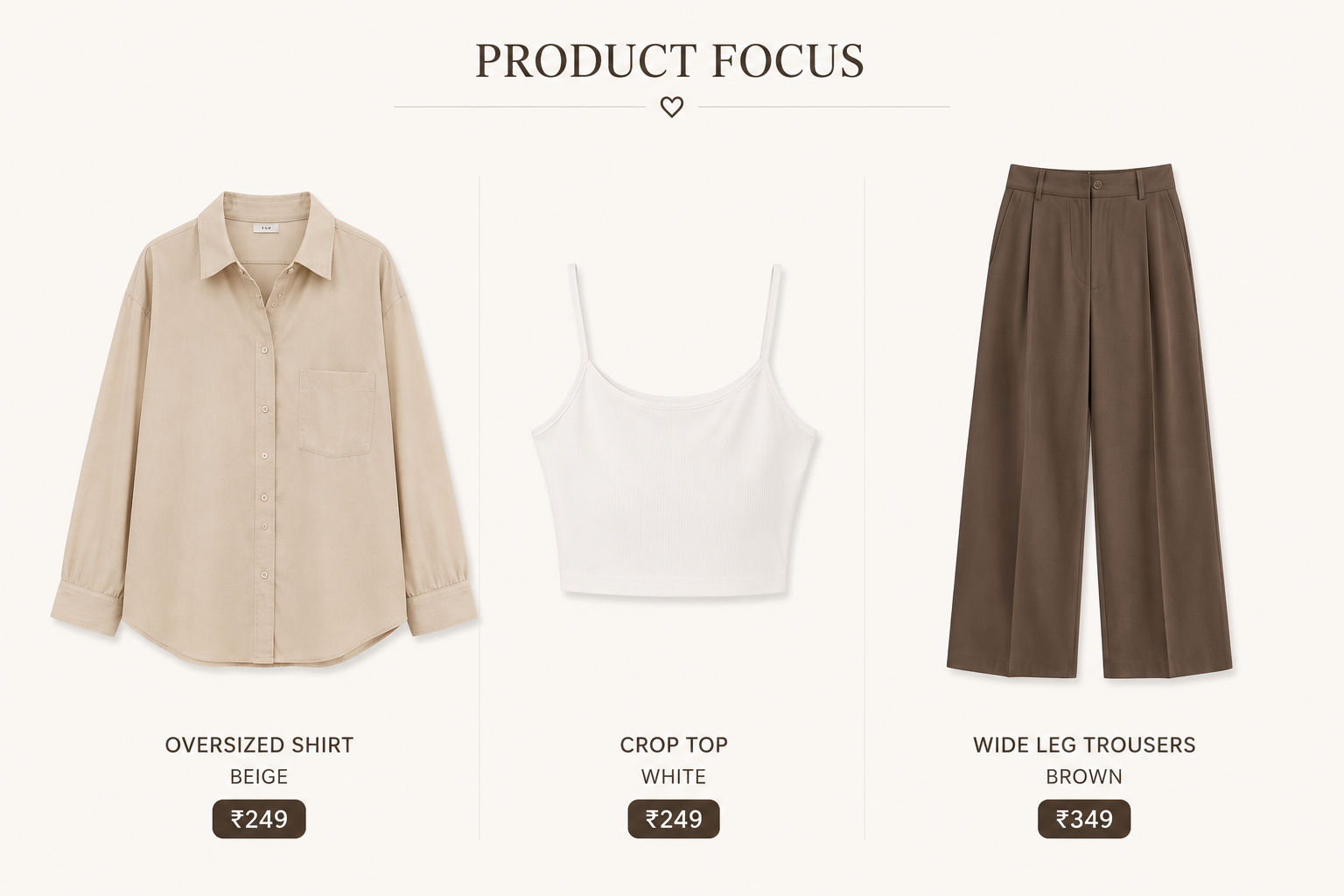 Oversized Shirt + Tube Top + Wide-Leg Pants