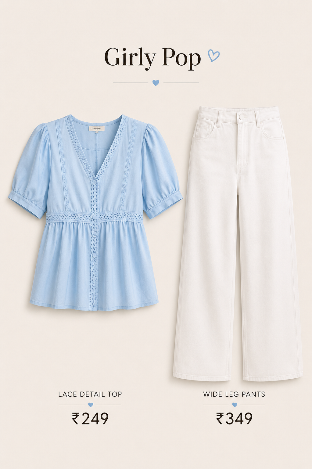 Fitted Top + High-Waisted Wide-Leg Pants