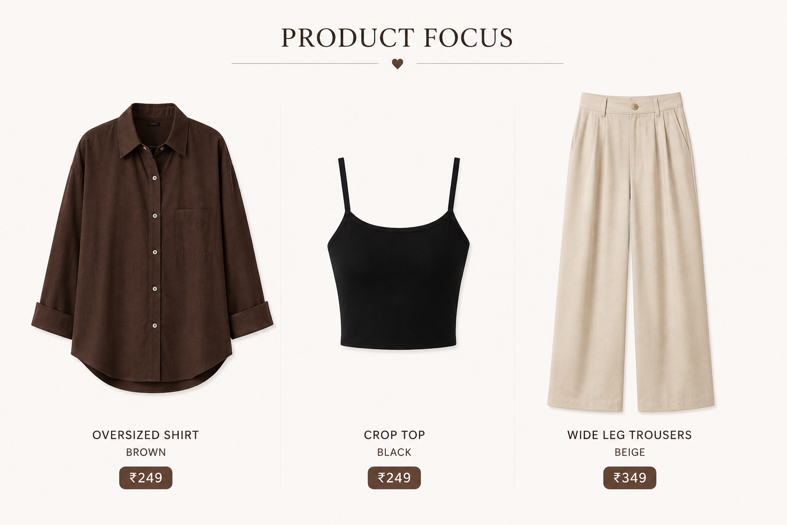 Oversized Shirt + Tube Top + Wide-Leg Pants
