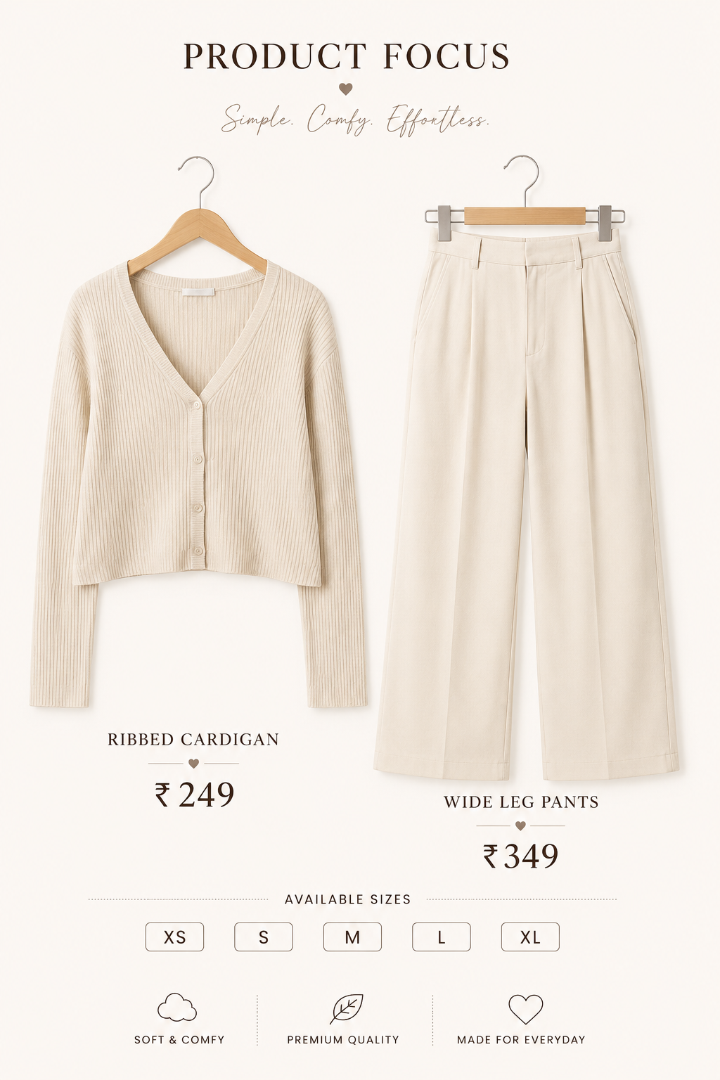 Oversized  Shirts + Tube Top + Wide-Leg Pants