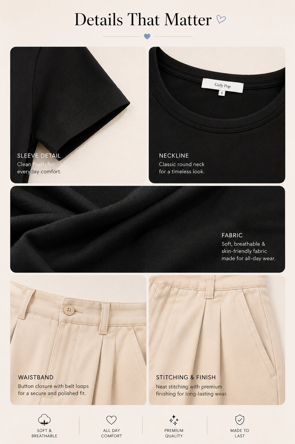 Fitted Top + High-Waisted Wide-Leg Pants