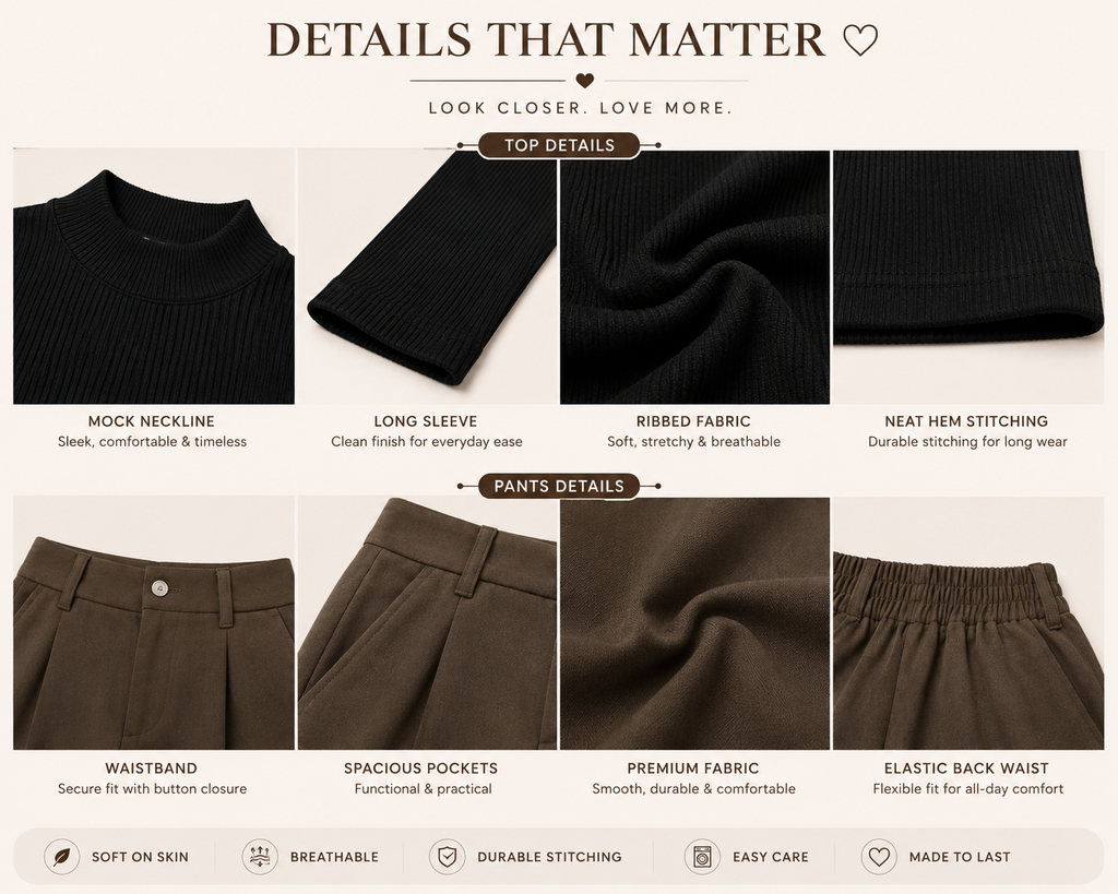 Fitted Top + High-Waisted Wide-Leg Pants