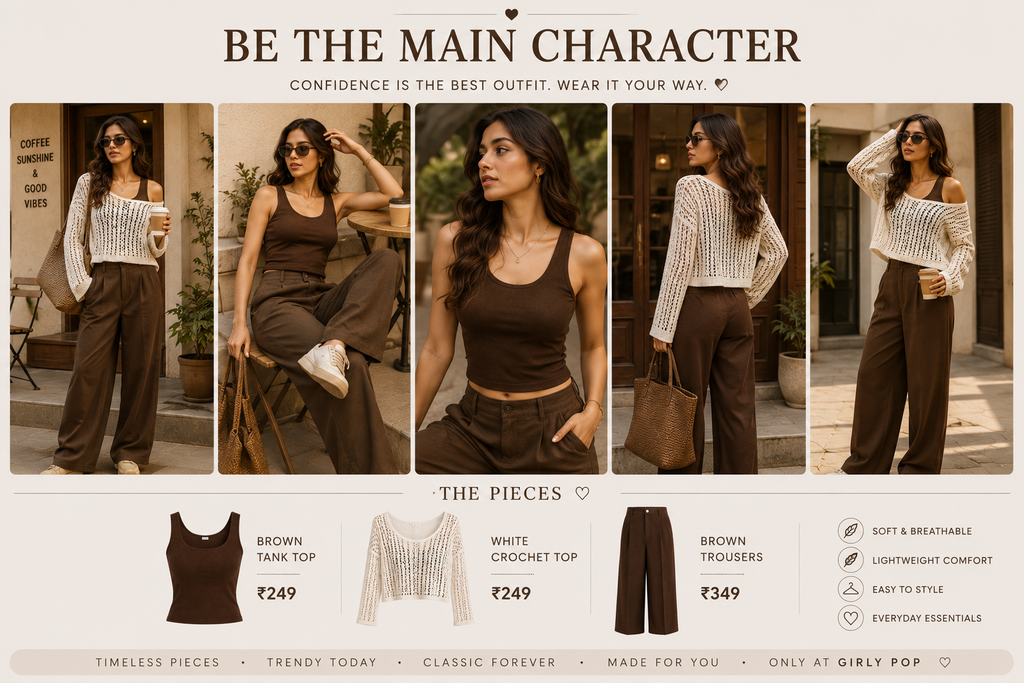 Fitted Top + High-Waisted Wide-Leg Pants