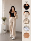 Fitted Top + High-Waisted Wide-Leg Pants