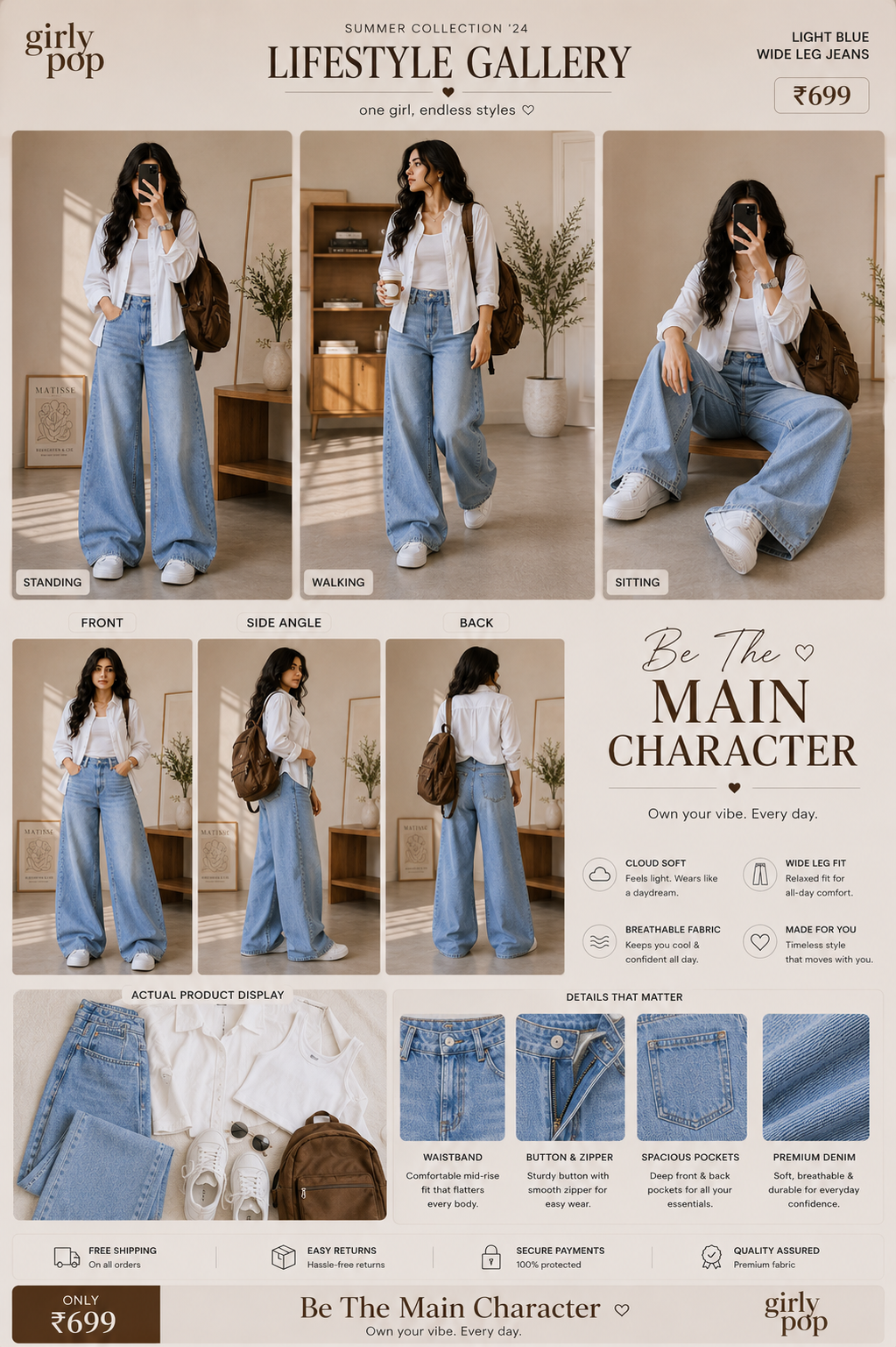 Premium High Waist Jeans & Cargo