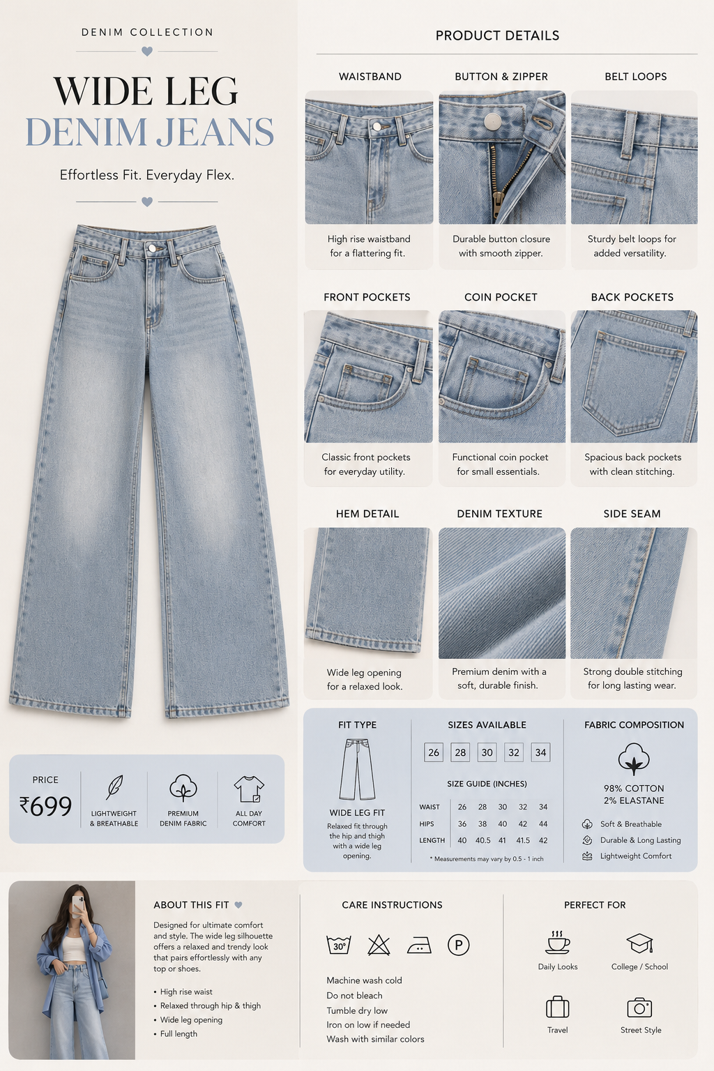Premium High Waist Jeans & Cargo