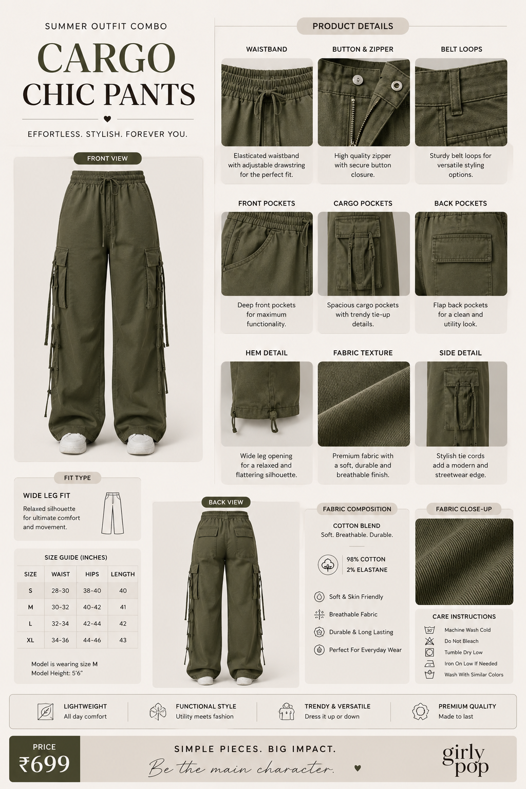 Premium High Waist Jeans & Cargo