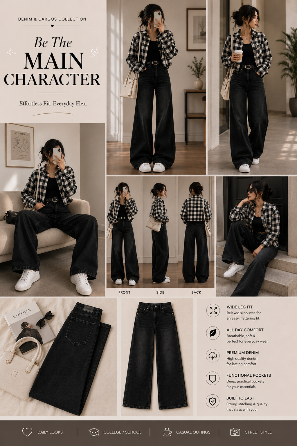 Premium High Waist Jeans & Cargo
