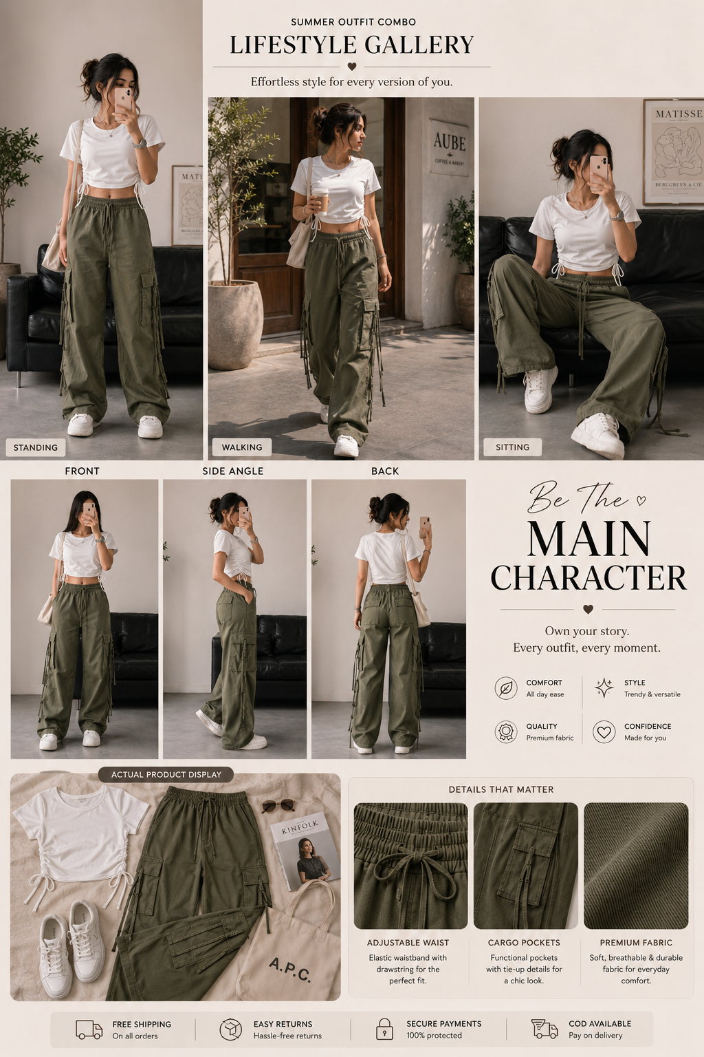 Premium High Waist Jeans & Cargo