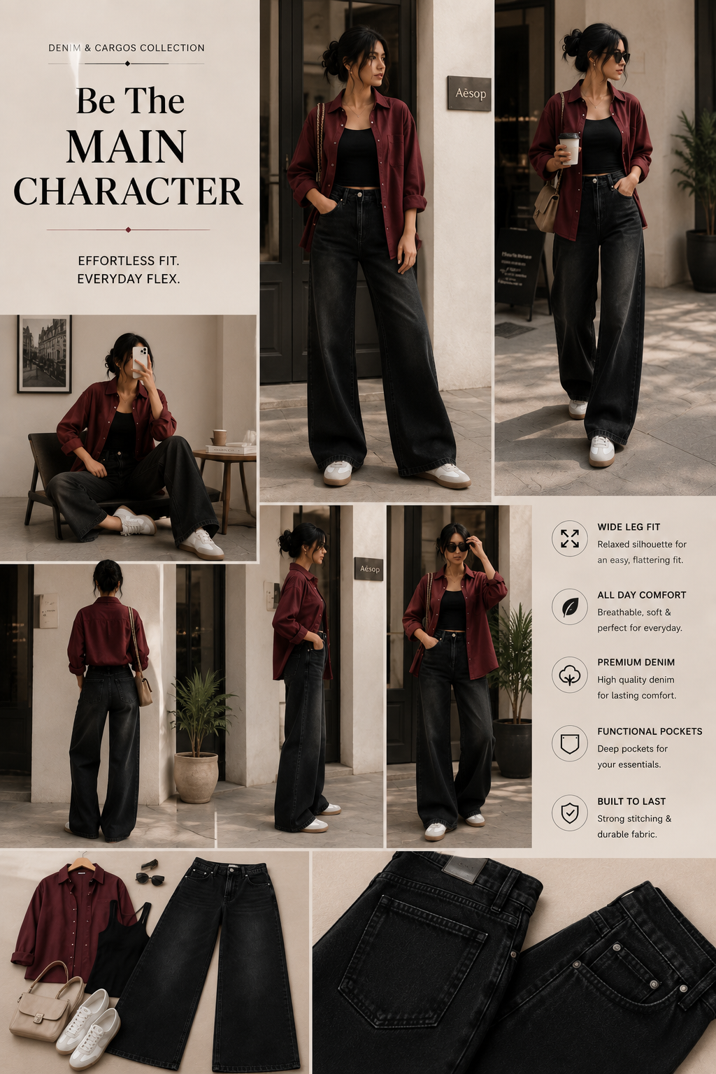 Premium High Waist Jeans & Cargo