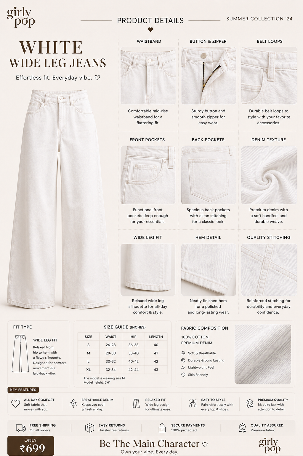 Premium High Waist Jeans & Cargo