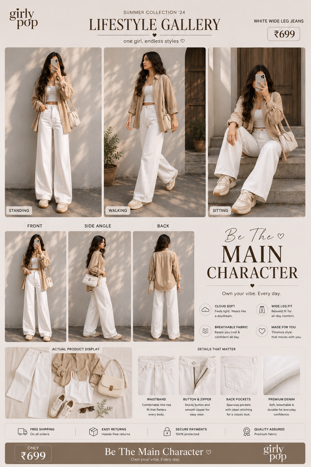 Premium High Waist Jeans & Cargo